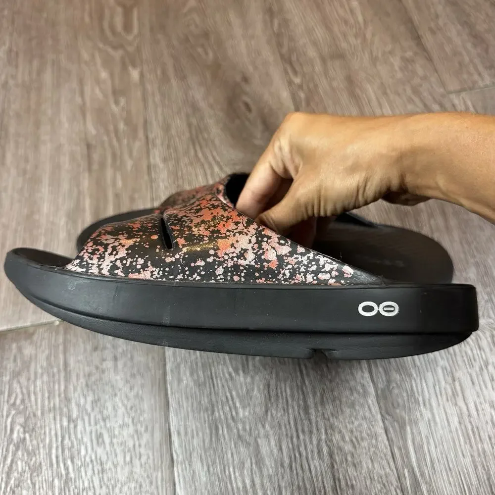 OOFOS Womens OOahh Luxe Recovery Bellini Splash Slide Size 9 - Picture 6 of 12